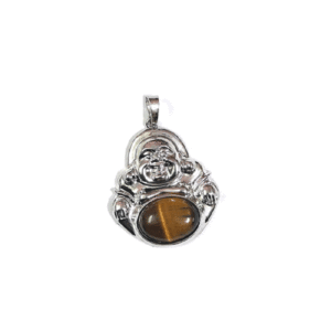 Natural Tiger Eye Crystal feng Shui Laughing Buddha Happy Man Pendant