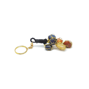 Natural All Seven Chakra Tumbled Crystal Lucky Charm Crystals Key Chain Key Ring