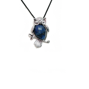 Natural Lapis Lazuli Crystal Owl Shape Pendant