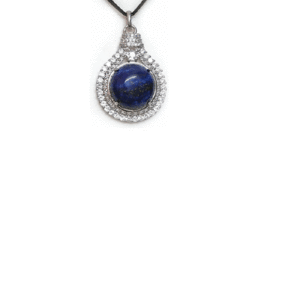 Natural Lapis Lazuli Crystal Jircon Finished Pendant