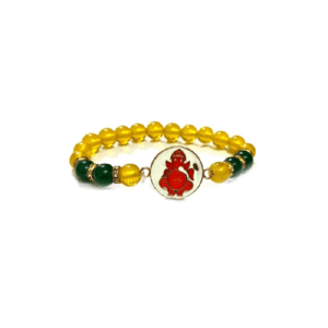 Shree Ganesh Ji Symbol Lucky Charm Adjustable Yellow Bracelet