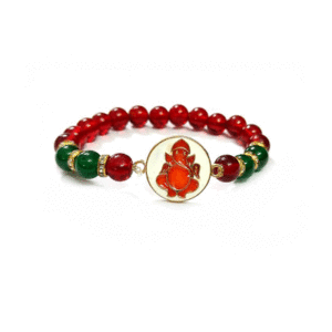 Shree Ganesh Ji Symbol Lucky Charm Adjustable Red Bracelet