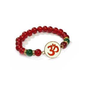 Om Oem Symbol Crystal Lucky Charm Adjustable red Bracelet