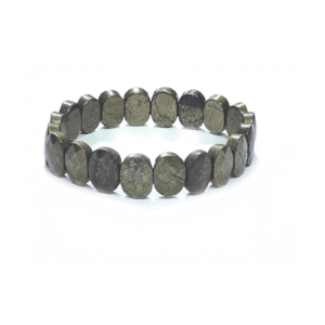 Natural Pyrite Oval Diamond Cut Crystal Bracelet