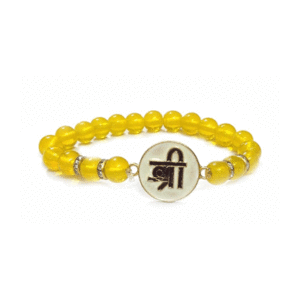 Shree Ji Laxmi Ji Symbol Lucky Charm Adjustable Yellow Bracelet