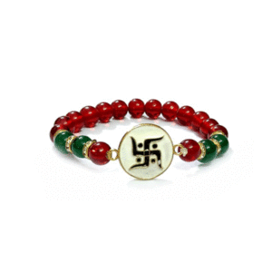 Swastik Multi Colour Crystal Lucky Charm Adjustable Bracelet
