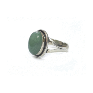 Natural green Aventurine Oval Crystal Free Size Ring