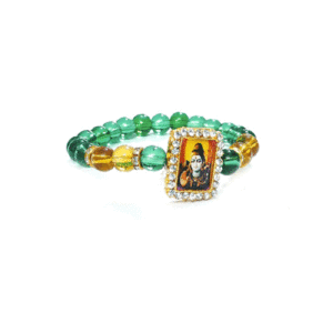 Mahakaal Mahadev Shiv Ji Crystal Lucky Charm Green Adjustable Bracelet