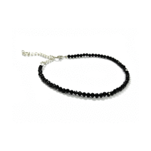 Black Obsidian Diamond Cut Crystal Anklet For Women's And Girls