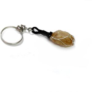 Natural Citrine Raw Rough Uneven Shaped Shaped Key Chain Key Ring