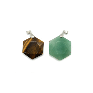 Natural Star Of David Green Aventurine And Tiger Eye Crystals Pendants
