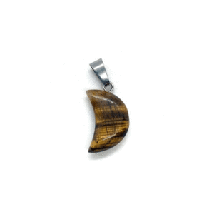 Natural Tiger Eye Mini Moon Shaped Crystal Pendant For Men And Women