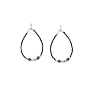 Set Of 2 Evil eye Tortoise Charm Crystal Anklet For Women's And Girls
