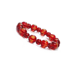 Tibetan Buddhist Om Mani Padme Hum Mantra Red Crystal Bracelet