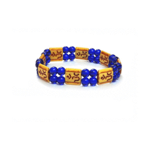 Om Aum Symbol Stretch Lucky Charm Blue Bracelet