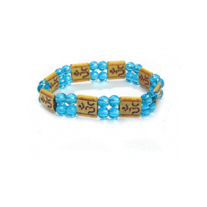 Om Aum Symbol Stretch Lucky Charm L BLue Bracelet