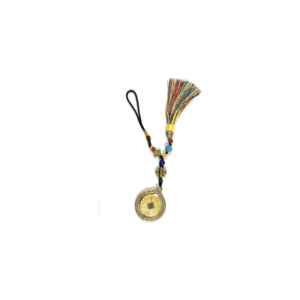 Tibetan Feng Shui Hand Spin Jiugong Bagua Pai Amulet Double Dorje Lucky Charm Metal Hanging for Your Car and Home