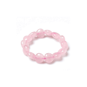 Natural Rose Quartz Heart Shaped Crystal Bracelet