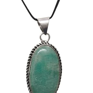 Natural Amazonite oval Crystals Lab Certified Crystal Pendant