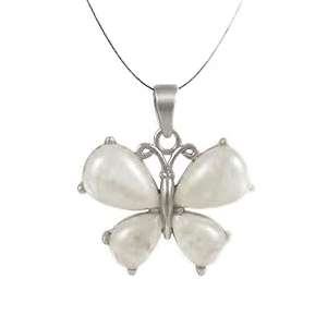 Natural Clear Quartz Butterfly Shaped Crystal Pendant