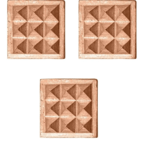 Auspicious Urja Vastu Copper 9 Pyramid Mini Plate 2.3 Cm Set of 3 for Vastu Protection and Prosperity