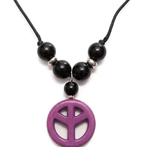 Peace love And unity Lucky Charm Protection Pendant Locket Purple Amulet For Men And Women