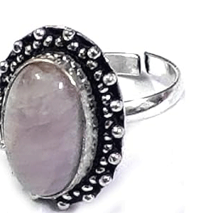 Natural Kunzite Oval Crystal Free Size Ring