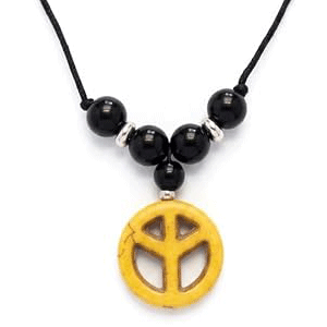 Peace love And unity Lucky Charm Protection Pendant Locket Yellow Amulet For Men And Women