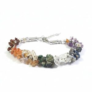 Natural Chakra Crystals Chips 7 Crystals Adjustable Bracelet
