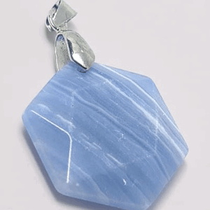 Natural Blue lace Agate Star Of David Pendant For Men & Women