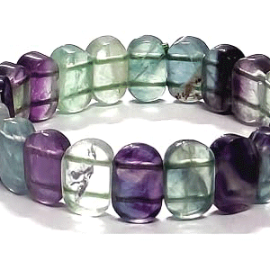 Natural Multi Fluorite bracelet Oval Diamond Cut Crystal Bracelet