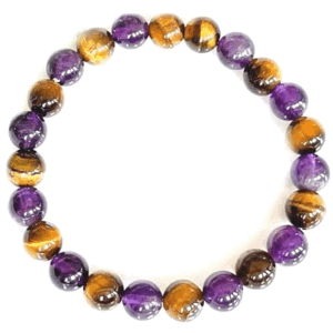 Natural Tiger Eye And Amethyst Crystal Bracelets For Men And Women