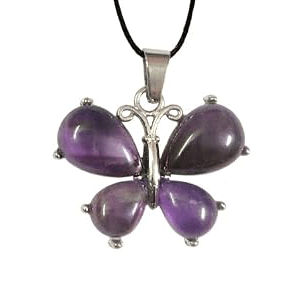 Natural Amethyst Butterfly Shaped Crystal Pendant