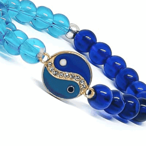 Feng Shui Yin Yang Energy Balance Symbol Charm Crystal Bracelet For Men & Women