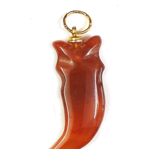 Natural Red Carnelian Crystal Tiger teeth Shaped Crystal Pendant