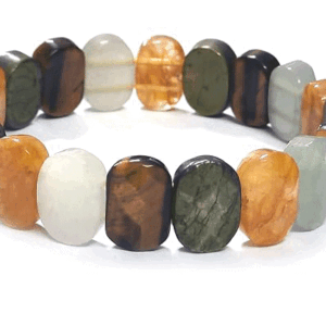 Natural Dhan Yog Money Magnet Oval Diamond Cut Crystal Bracelet