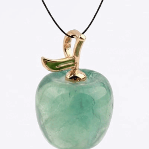 Natural Green Fluorite Crystal Mini Apple Shaped Pendant