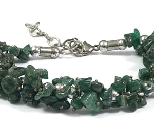 Natural Green Jade Crystals Chips Adjustable Bracelet