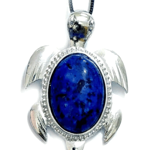 Natural Lapis Lazuli Turtle Shaped Crystal Pendant