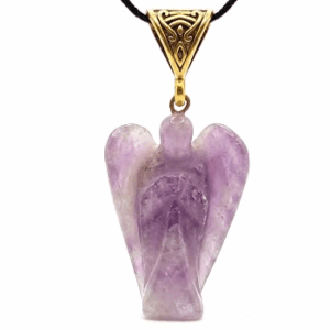 Natural Lepidolite Crystal Angel Shape Pendant For Men And Women