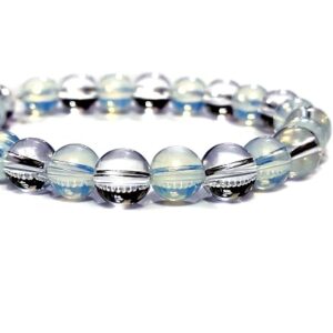 Opalite And Clear Quartz Stretch bracelet