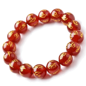 Tibetan Buddhist Lama Om Mani Padme Hum True Words Mantra Engraved Red Bracelet