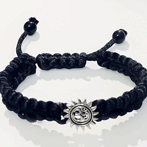 Om Aum Symbol Lucky Charm Black Thread Adjustable Bracelet