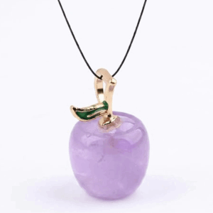 Natural Purple Fluorite Crystal Mini Apple Shaped Pendant