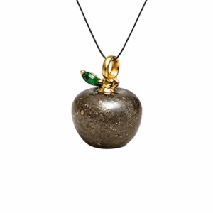 Natural Pyrite Crystal Mini Apple Shaped Pendant