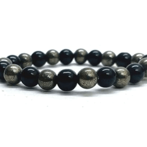 Natural Pyrite And Black Onyx Lucky Charm Bracelet For men And Women