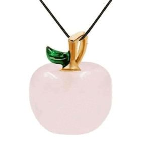 Natural Rose Quartz Apple Shaped Crystals Mini Pendant