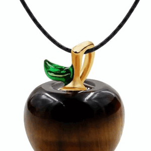 Natural Tiger Eye Crystal Mini Apple Shaped Pendant