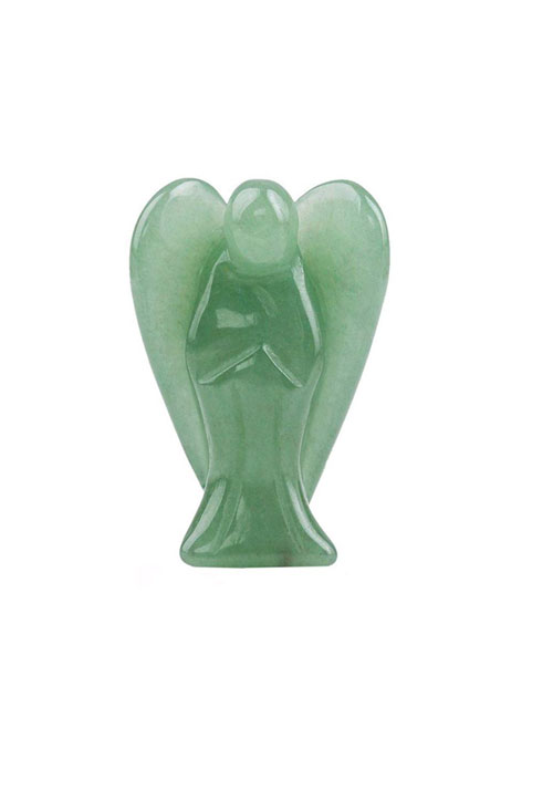 Large 105MM Green Aventurine Stone Healing Power Angel Assort Figurine Wings 