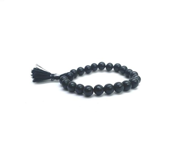 Black Agate 8 mm Stretch Bracelet - Image 2